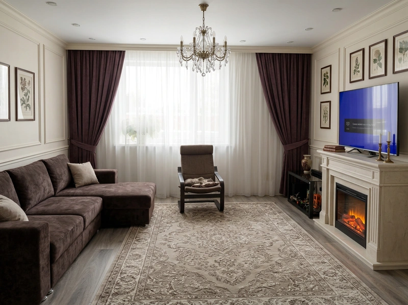 Дизайн интерьера в стиле Классика — Гостиная от нейросети RoomGPT