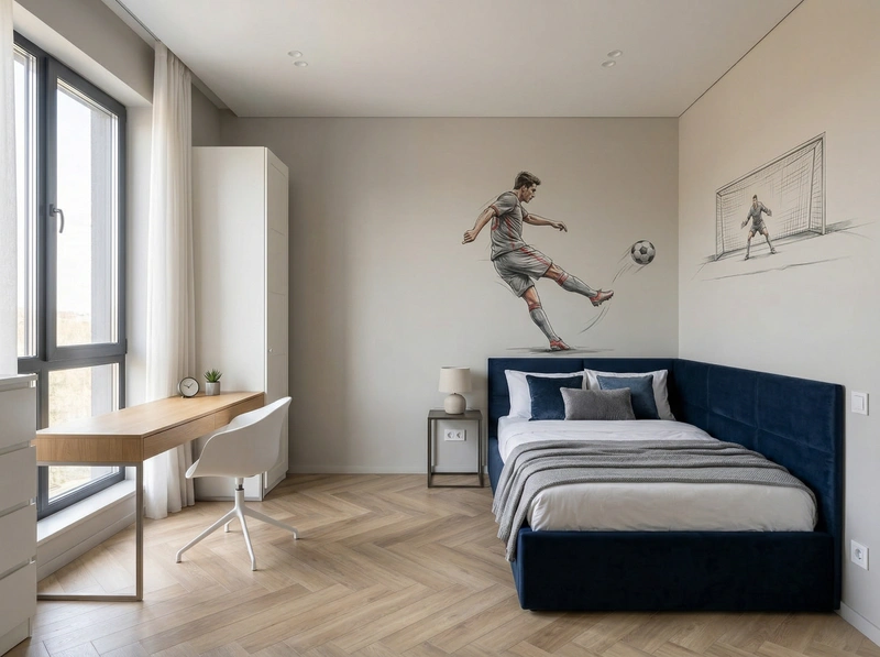 Дизайн детской в стиле Минимализм — фото интерьера от нейросети RoomGPT