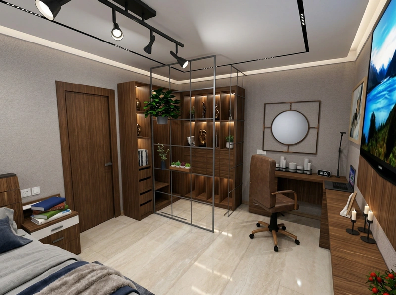 Дизайн спальни в стиле Контемпорари — фото интерьера от нейросети RoomGPT