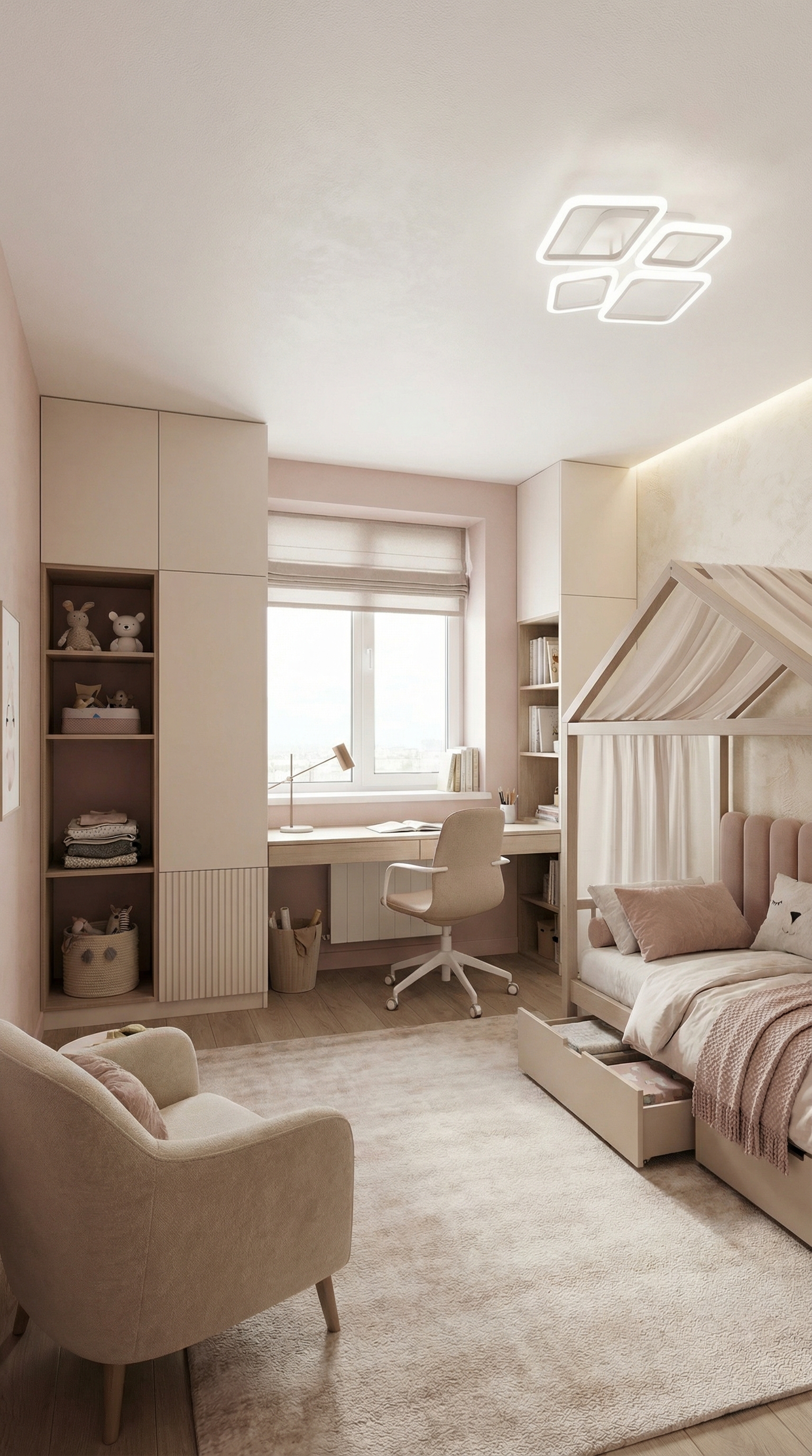 Дизайн детской в стиле Минимализм — фото интерьера от нейросети RoomGPT
