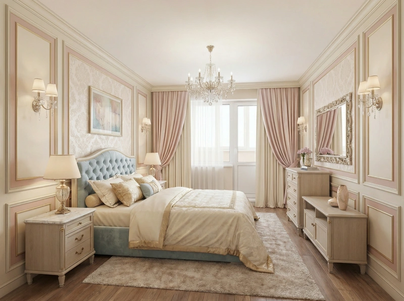 Дизайн интерьера в стиле Классика — Спальня от нейросети RoomGPT