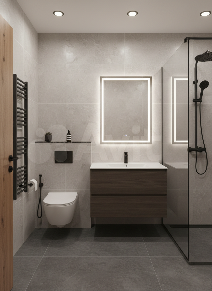 Дизайн ванной в стиле Минимализм — фото интерьера от нейросети RoomGPT