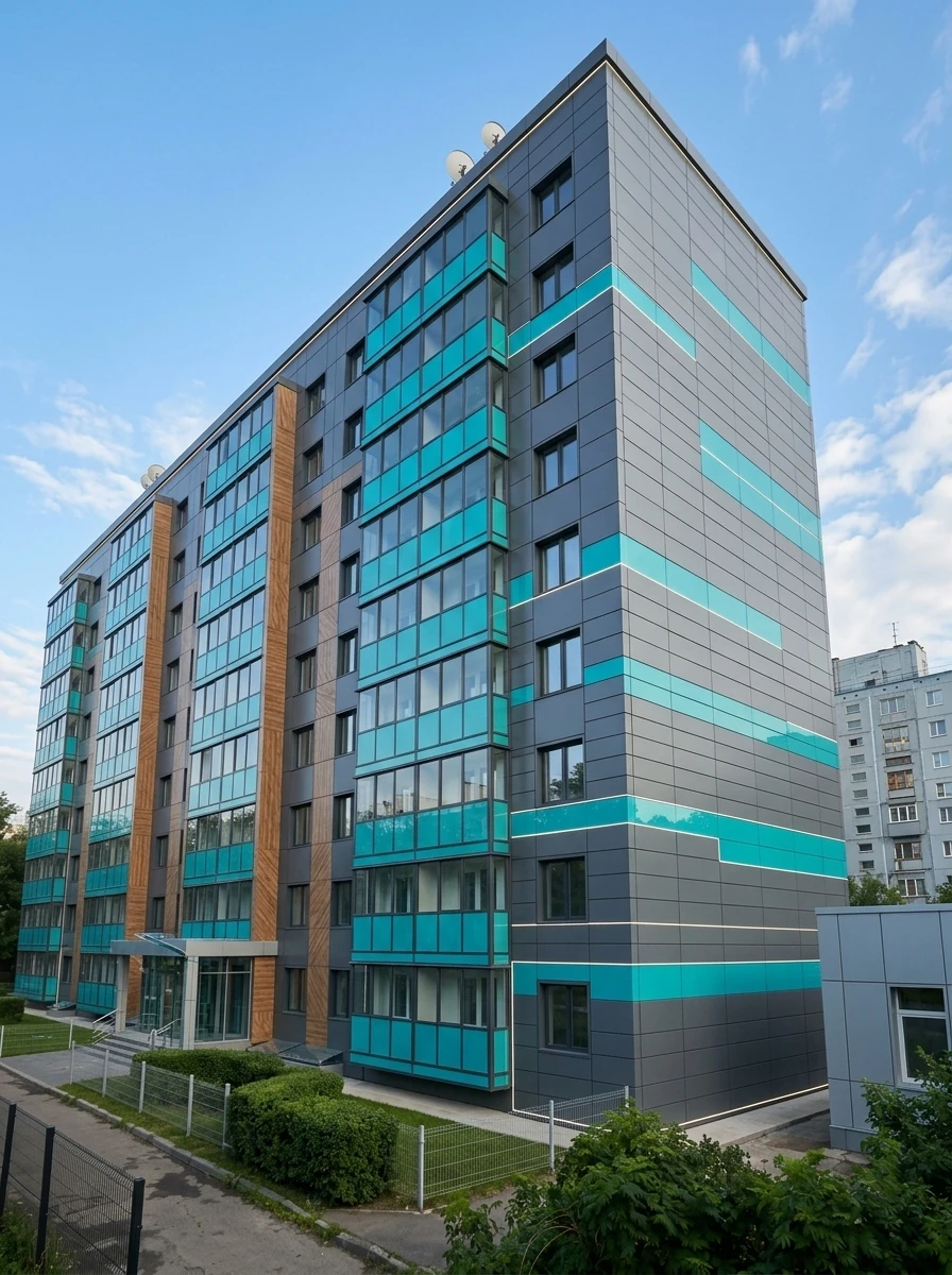 Дизайн фасада в стиле Хай-тек — Фасад от нейросети RoomGPT