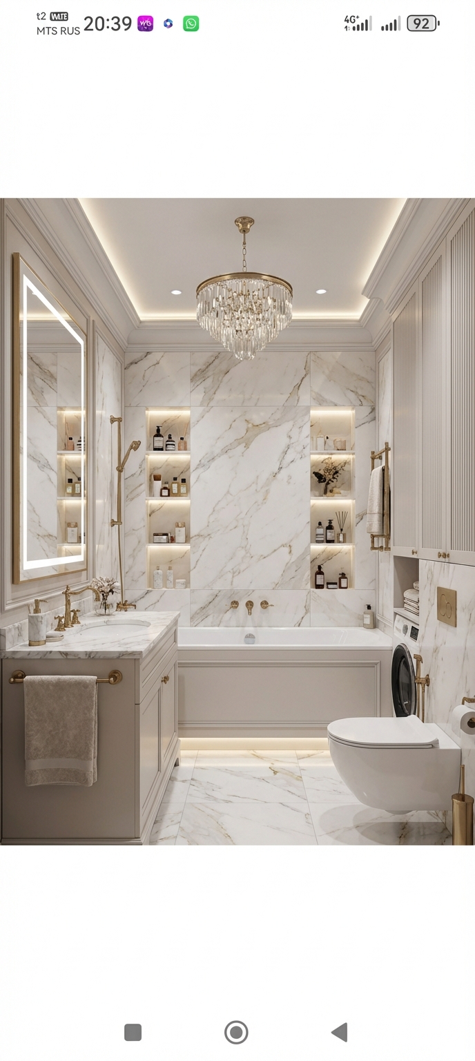 Дизайн ванной в стиле Классика — фото интерьера от нейросети RoomGPT