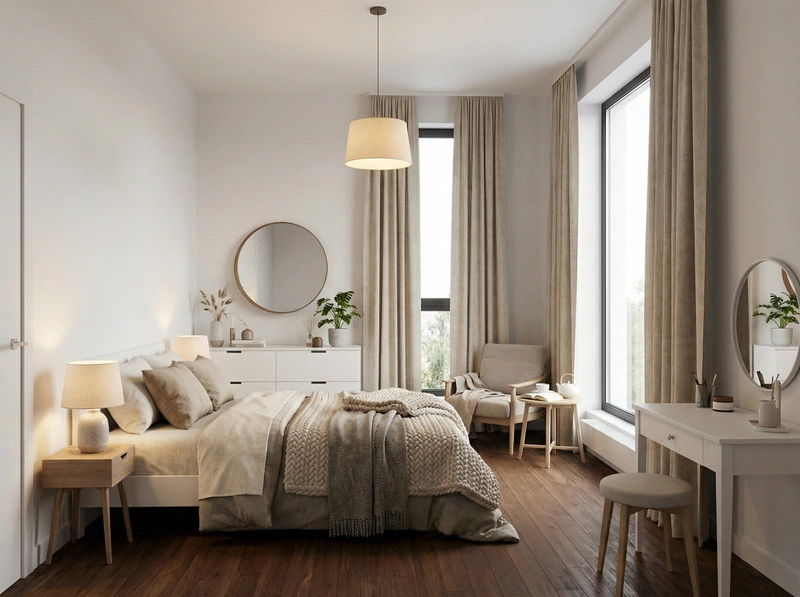 Дизайн интерьера в стиле Хюгге — Спальня от нейросети RoomGPT