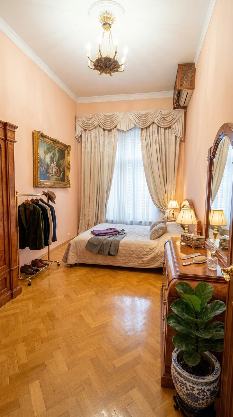 Дизайн спальни в стиле Классика — фото интерьера от нейросети RoomGPT