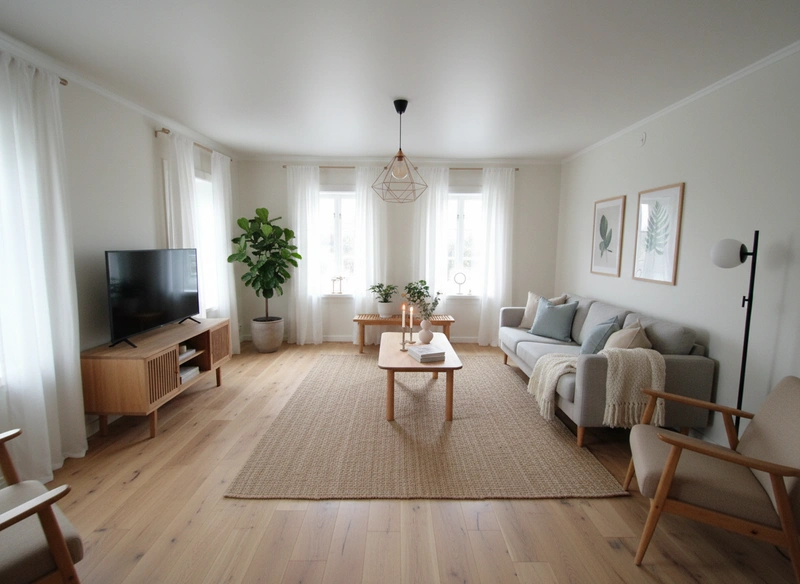 Дизайн интерьера в стиле Хюгге — Гостиная от нейросети RoomGPT