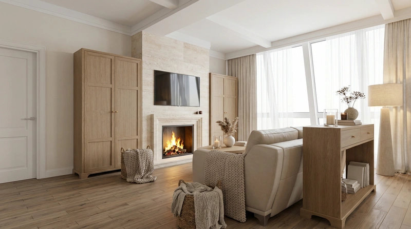 Дизайн интерьера в стиле Хюгге — Гостиная от нейросети RoomGPT