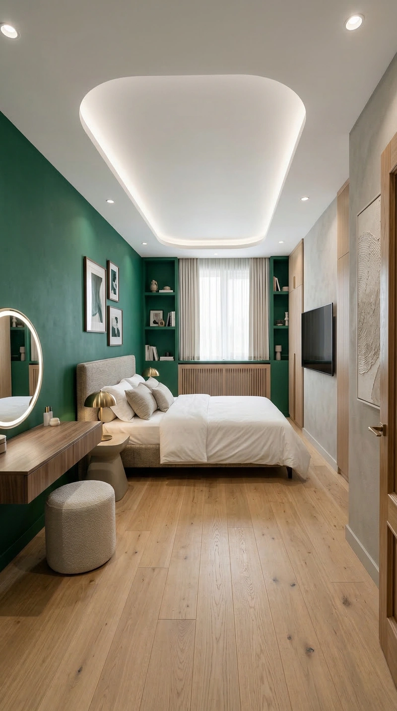 Дизайн спальни в стиле Контемпорари — фото интерьера от нейросети RoomGPT