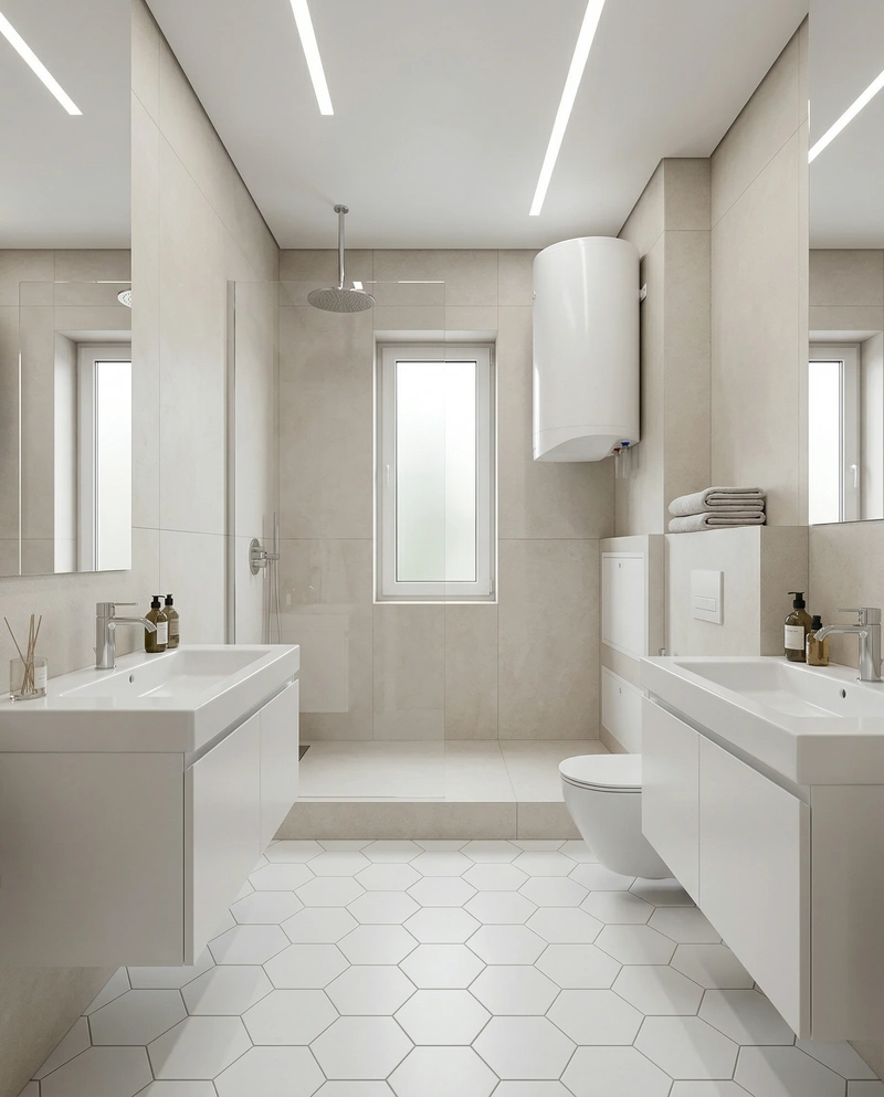 Дизайн ванной в стиле Минимализм — фото интерьера от нейросети RoomGPT