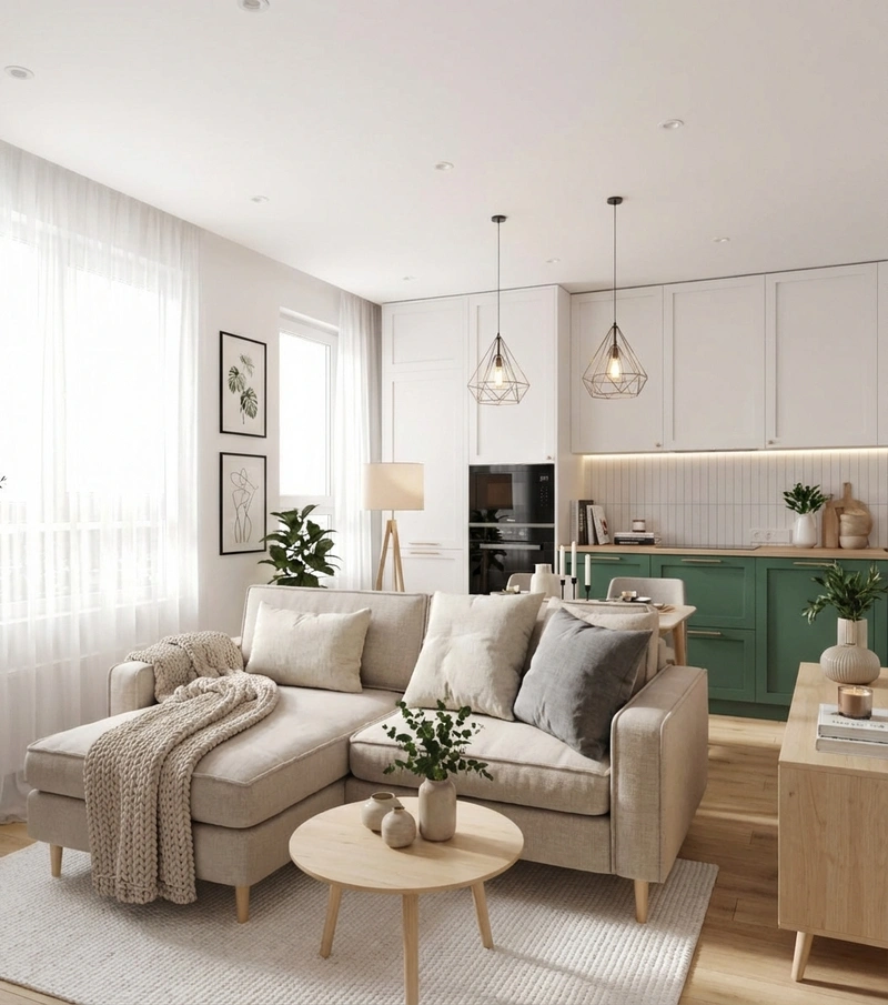 Дизайн интерьера в стиле Хюгге — Гостиная от нейросети RoomGPT