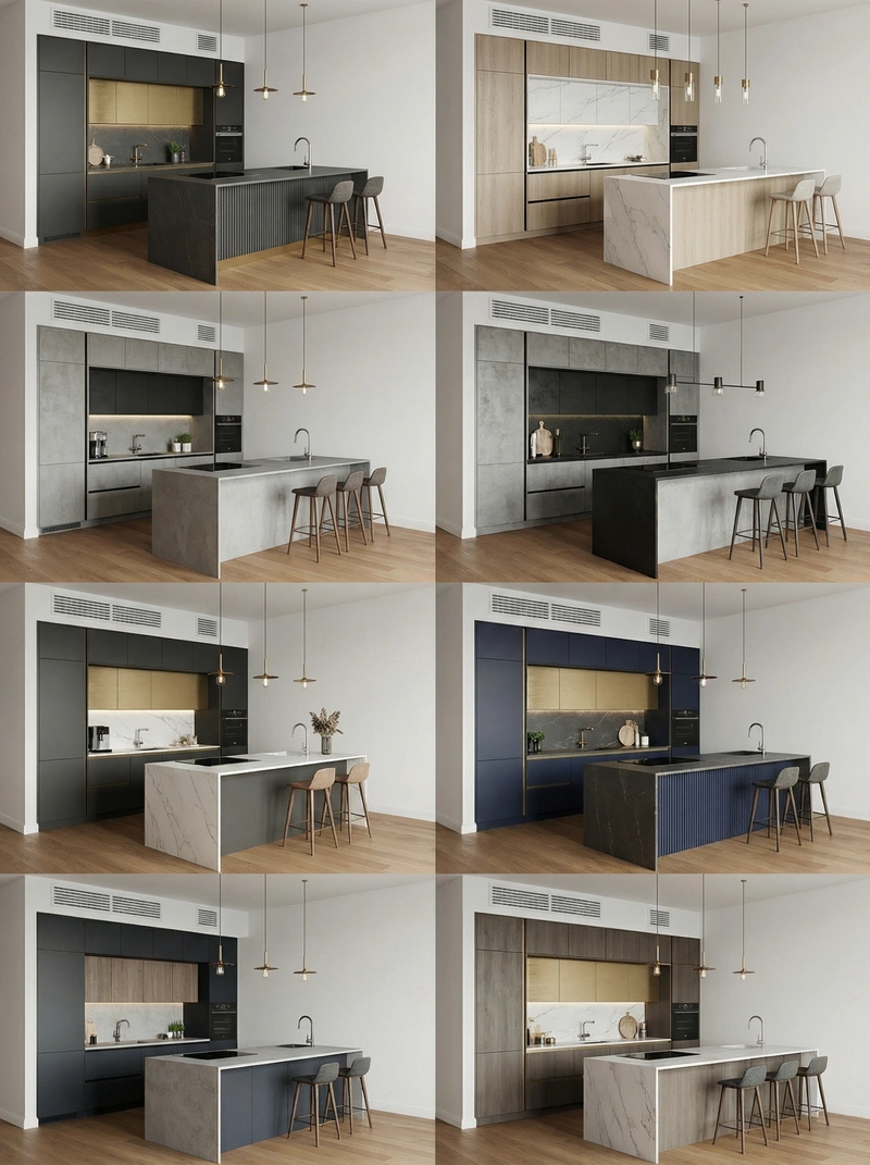 Дизайн интерьера в стиле Контемпорари — Кухня от нейросети RoomGPT