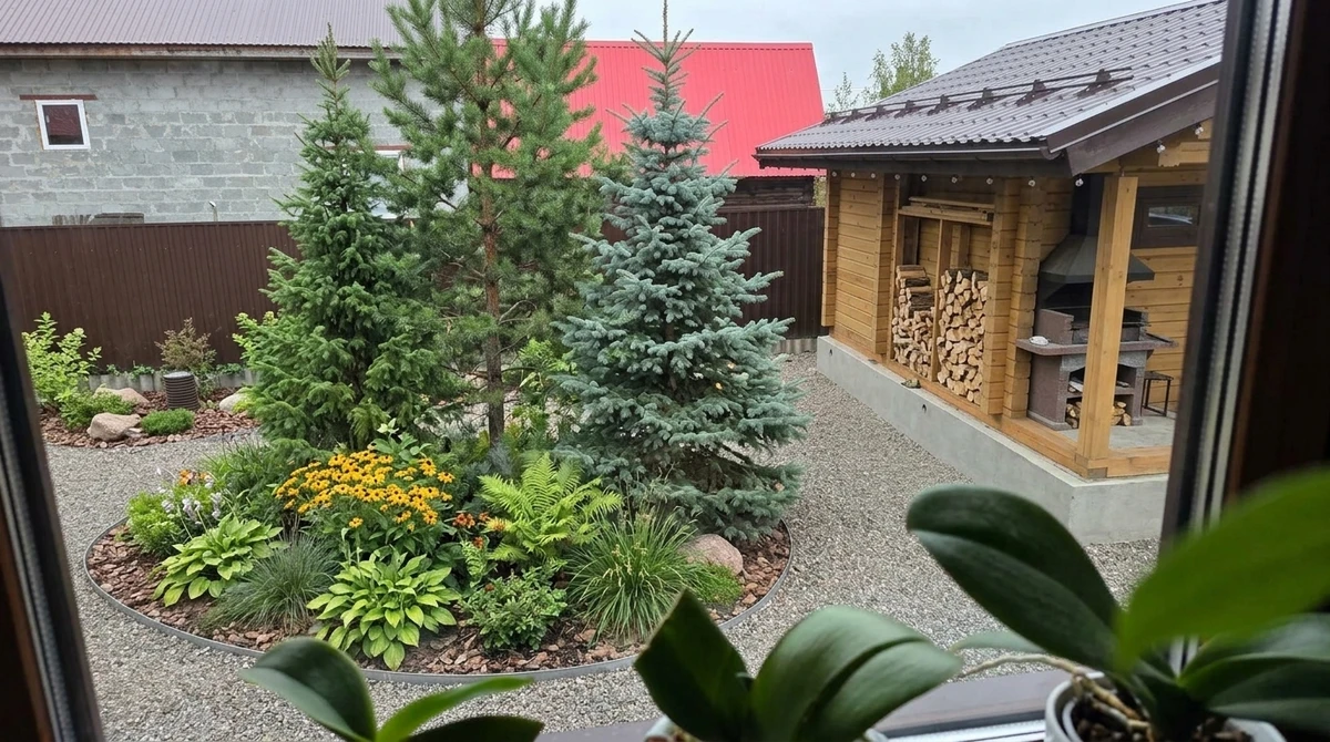 Дизайн участка в стиле Эко/Натуральный — фото участка от нейросети RoomGPT