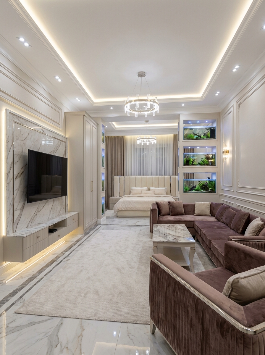 Дизайн гостиной в стиле Классика — фото интерьера от нейросети RoomGPT