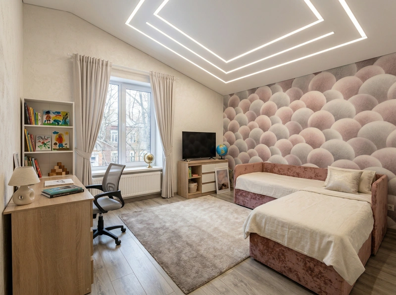 Дизайн детской в стиле Минимализм — фото интерьера от нейросети RoomGPT