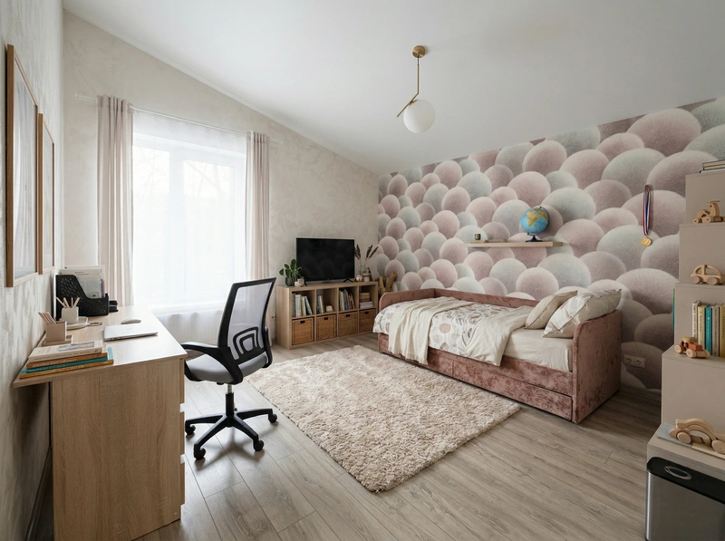 Дизайн детской в стиле Сканди — фото интерьера от нейросети RoomGPT