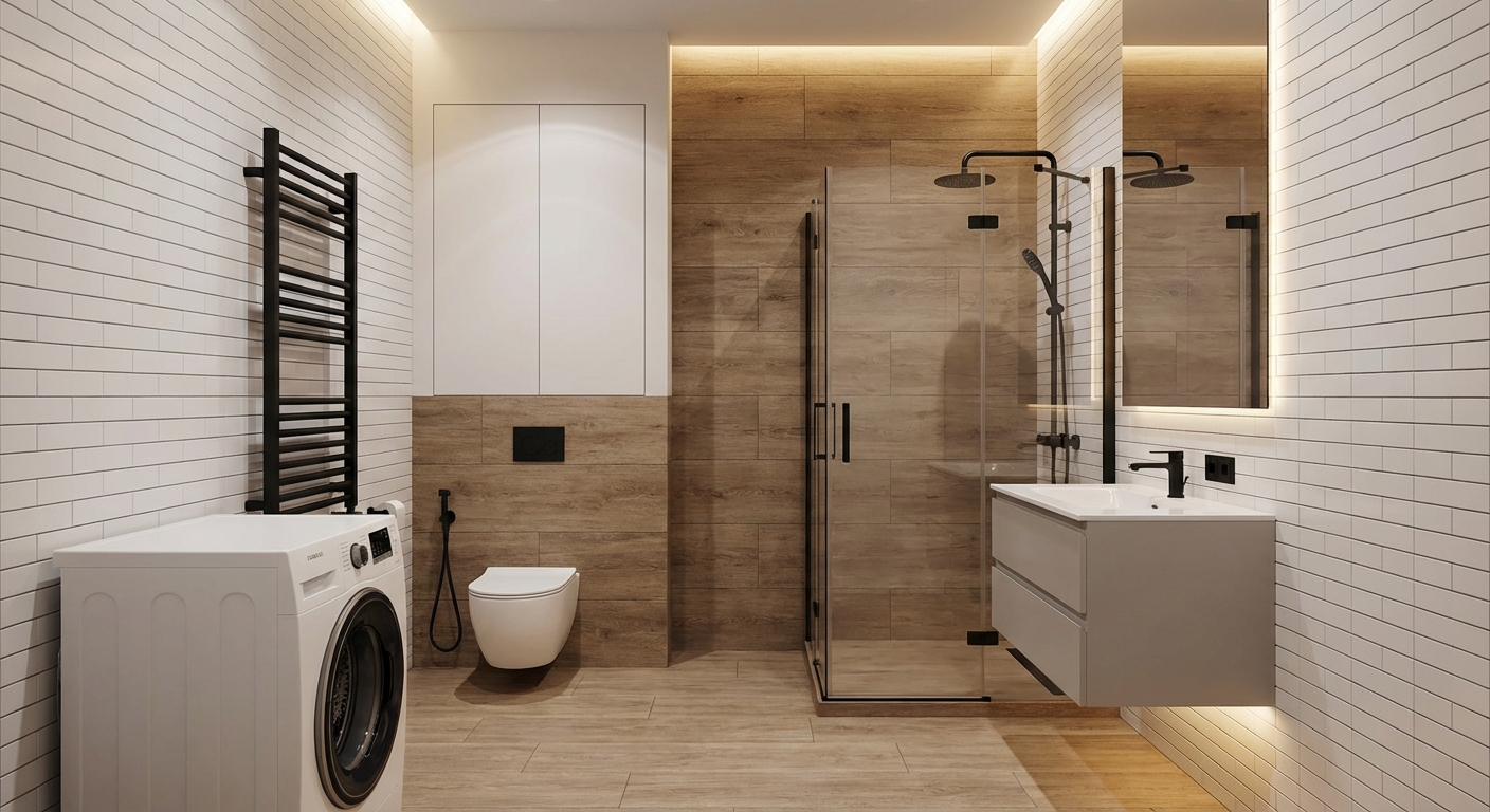 Дизайн ванной в стиле Минимализм — фото интерьера от нейросети RoomGPT