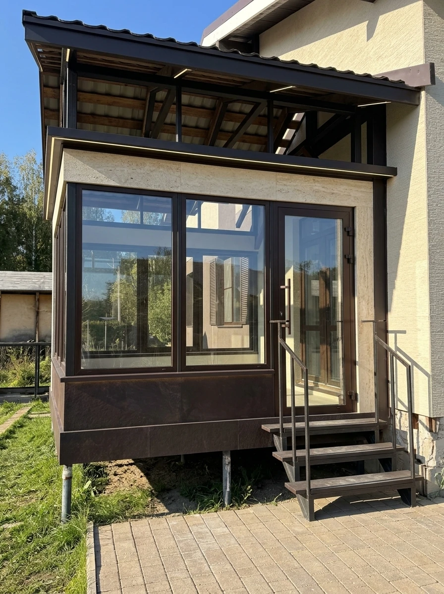 Дизайн фасада в стиле Контемпорари — фото фасада от нейросети RoomGPT