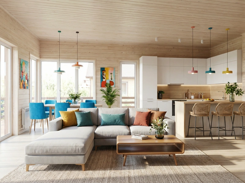 Дизайн интерьера в стиле Сканди — Гостиная от нейросети RoomGPT