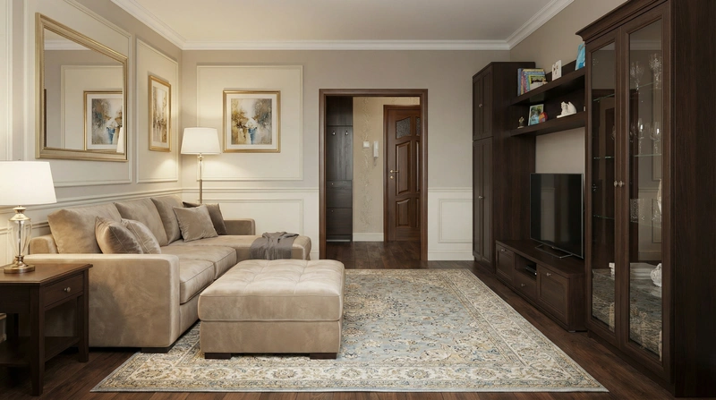 Дизайн интерьера в стиле Классика — Гостиная от нейросети RoomGPT