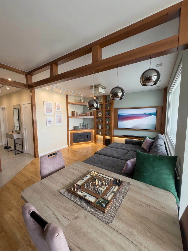 Дизайн гостиной в стиле Лофт — фото интерьера от нейросети RoomGPT