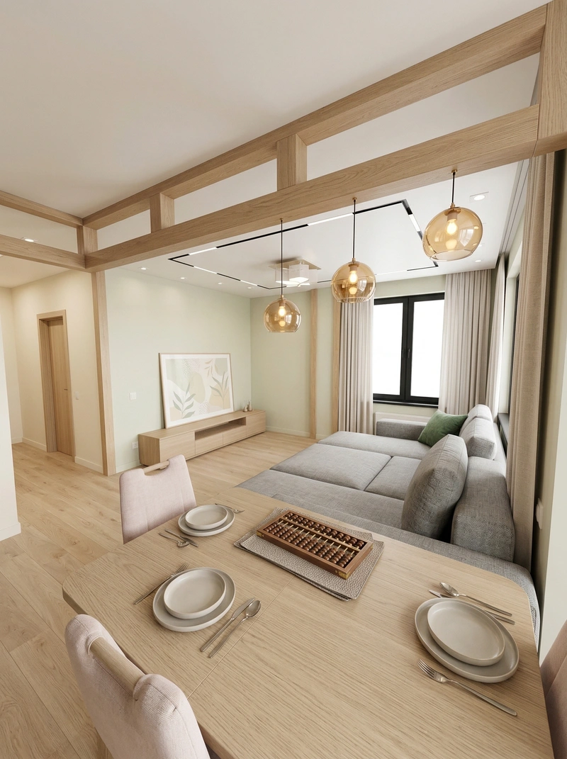 Дизайн гостиной в стиле Сканди — фото интерьера от нейросети RoomGPT