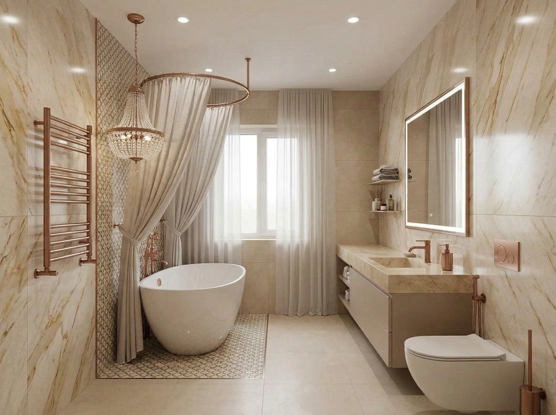 Дизайн интерьера в стиле Классика — Ванная от нейросети RoomGPT