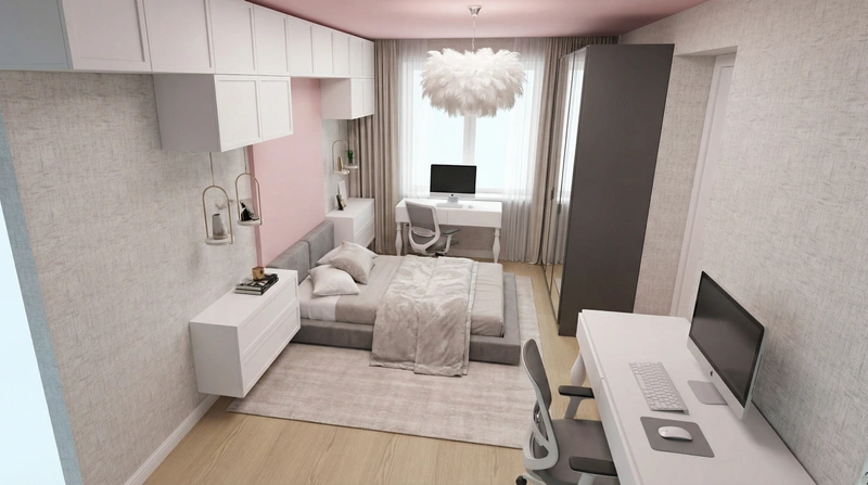 Дизайн интерьера в стиле Контемпорари — Спальня от нейросети RoomGPT