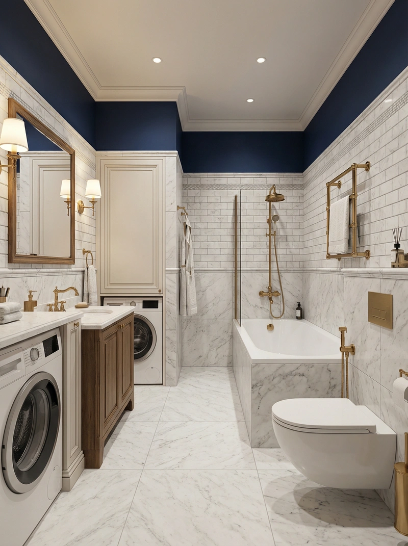 Дизайн интерьера в стиле Классика — Ванная от нейросети RoomGPT