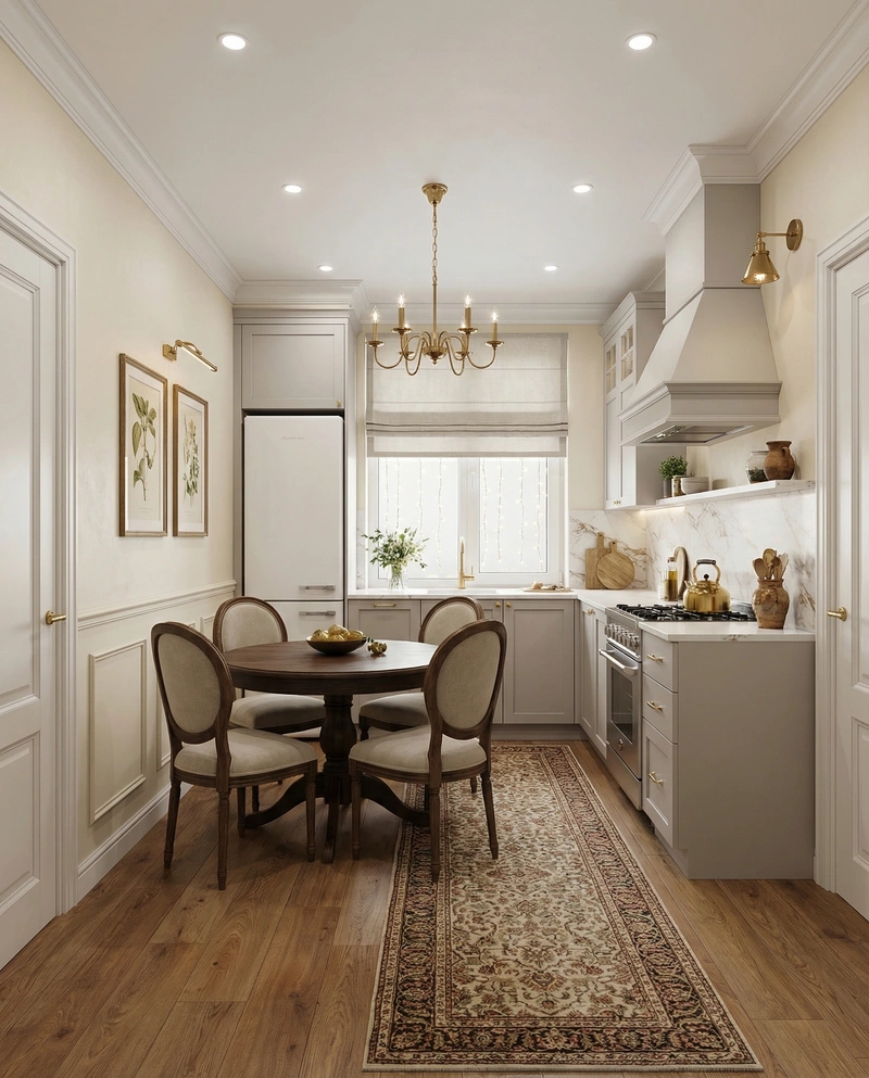 Дизайн кухни в стиле Классика — фото интерьера от нейросети RoomGPT