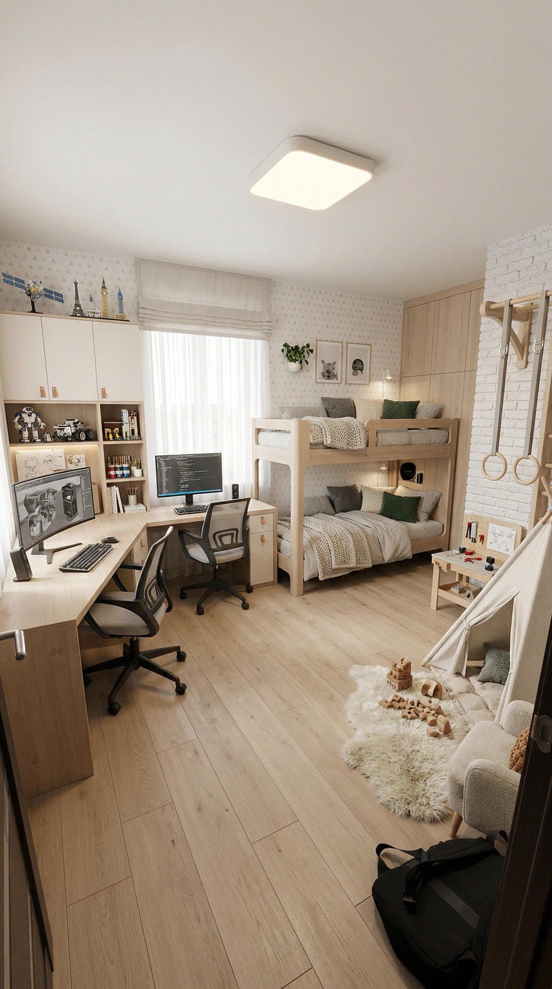 Дизайн интерьера в стиле Хюгге — Детская от нейросети RoomGPT