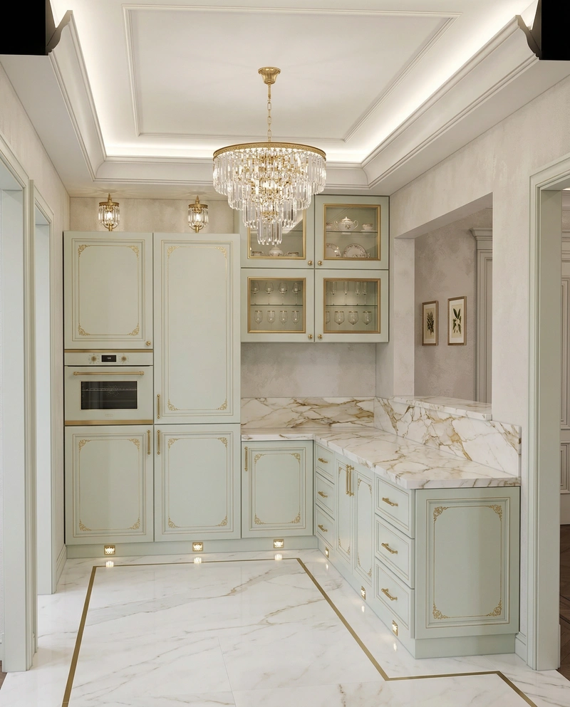 Дизайн интерьера в стиле Неоклассика — Кухня от нейросети RoomGPT