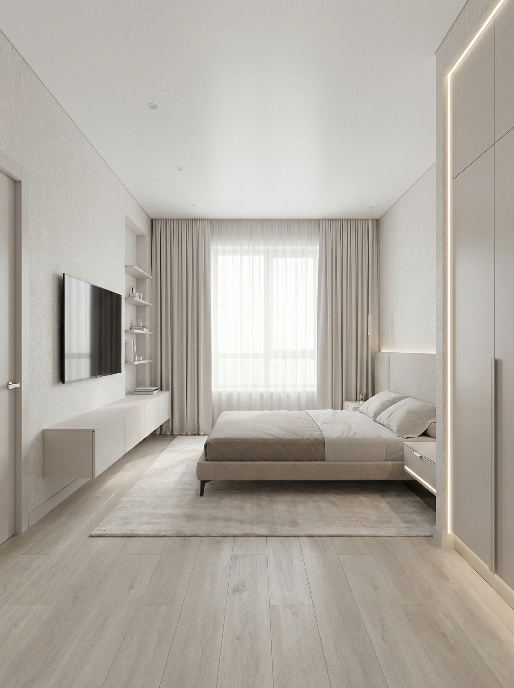 Дизайн спальни в стиле Минимализм — фото интерьера от нейросети RoomGPT