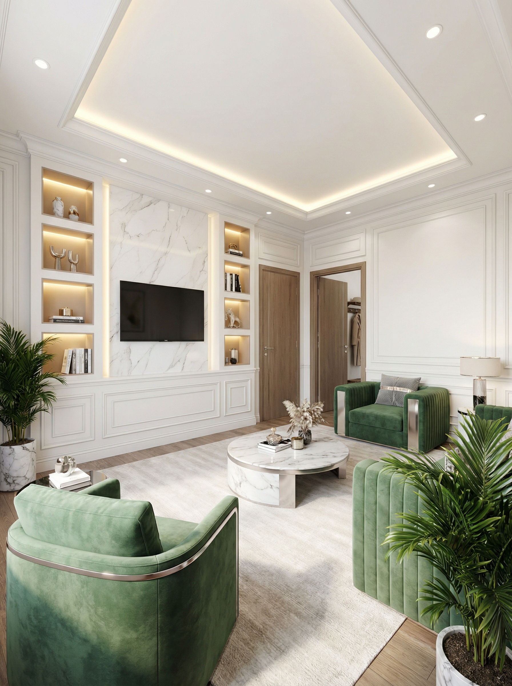 Дизайн гостиной в стиле Классика — фото интерьера от нейросети RoomGPT