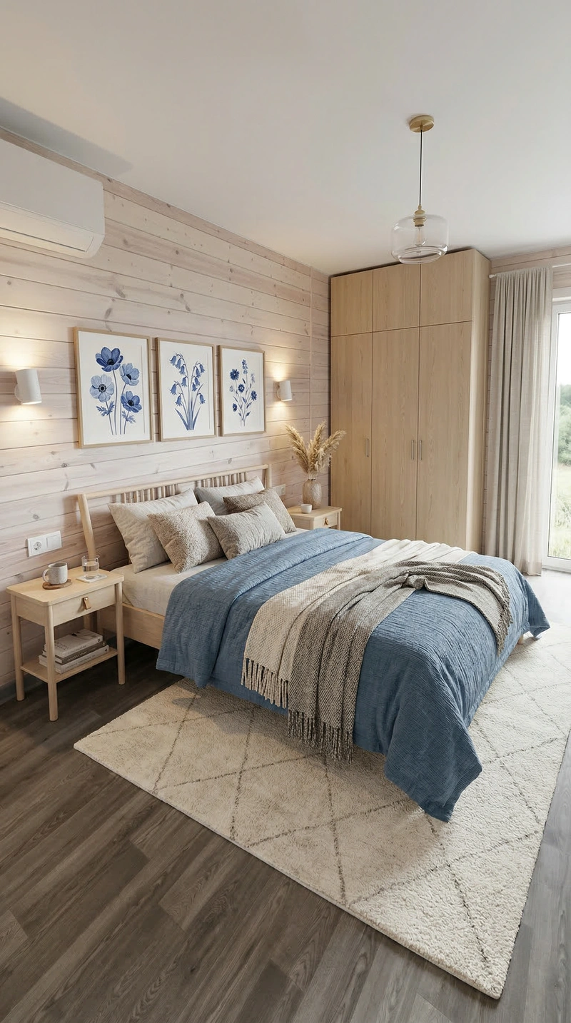 Дизайн спальни в стиле Хюгге — фото интерьера от нейросети RoomGPT
