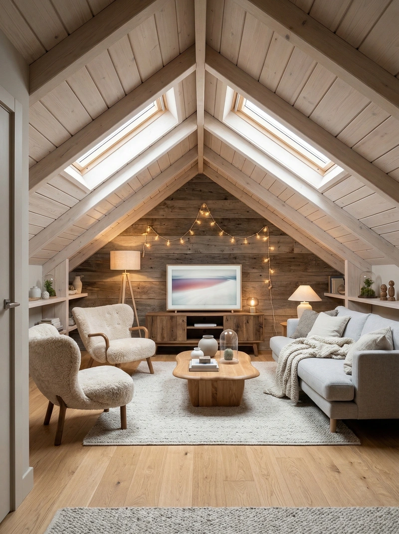 Дизайн гостиной в стиле Хюгге — фото интерьера от нейросети RoomGPT