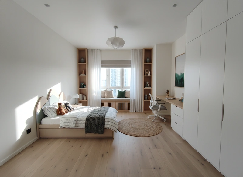 Дизайн интерьера в стиле Сканди — Детская от нейросети RoomGPT