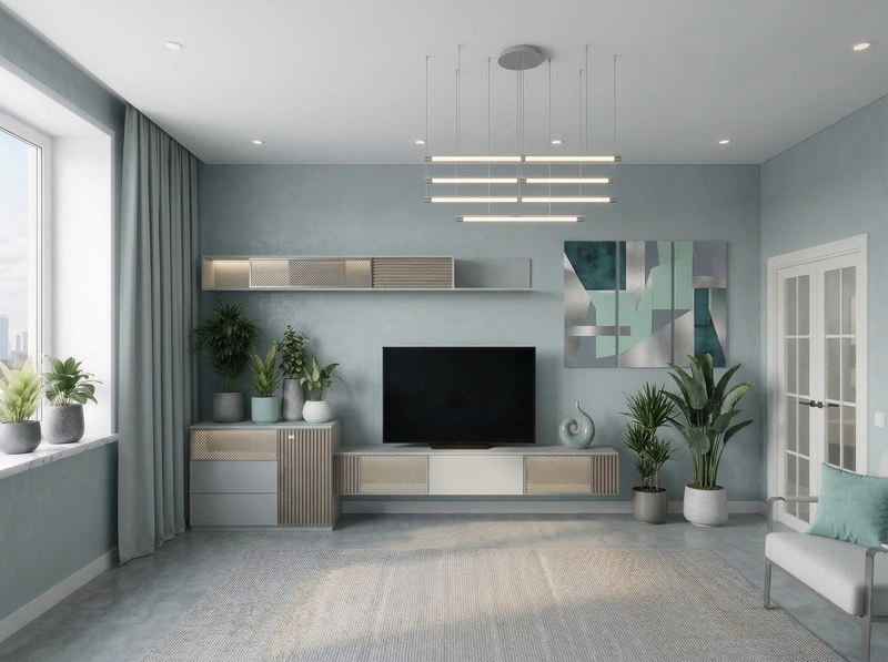 Дизайн гостиной в стиле Контемпорари — фото интерьера от нейросети RoomGPT