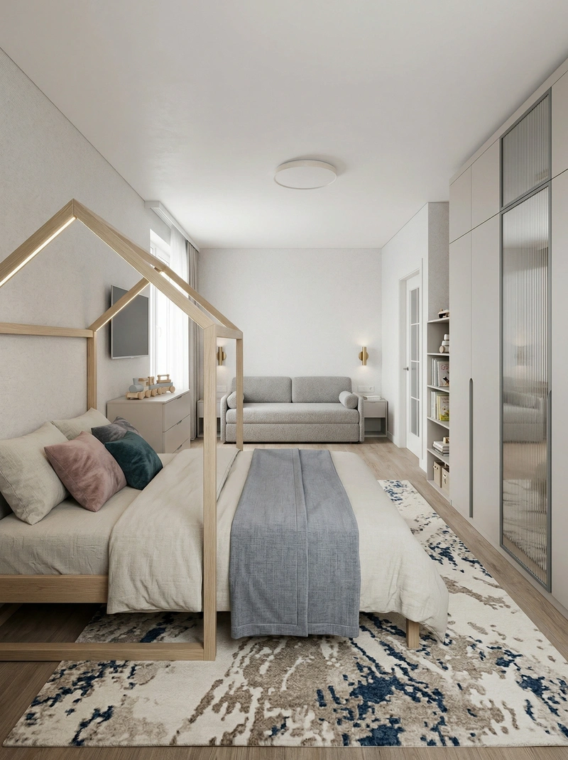 Дизайн спальни в стиле Минимализм — фото интерьера от нейросети RoomGPT