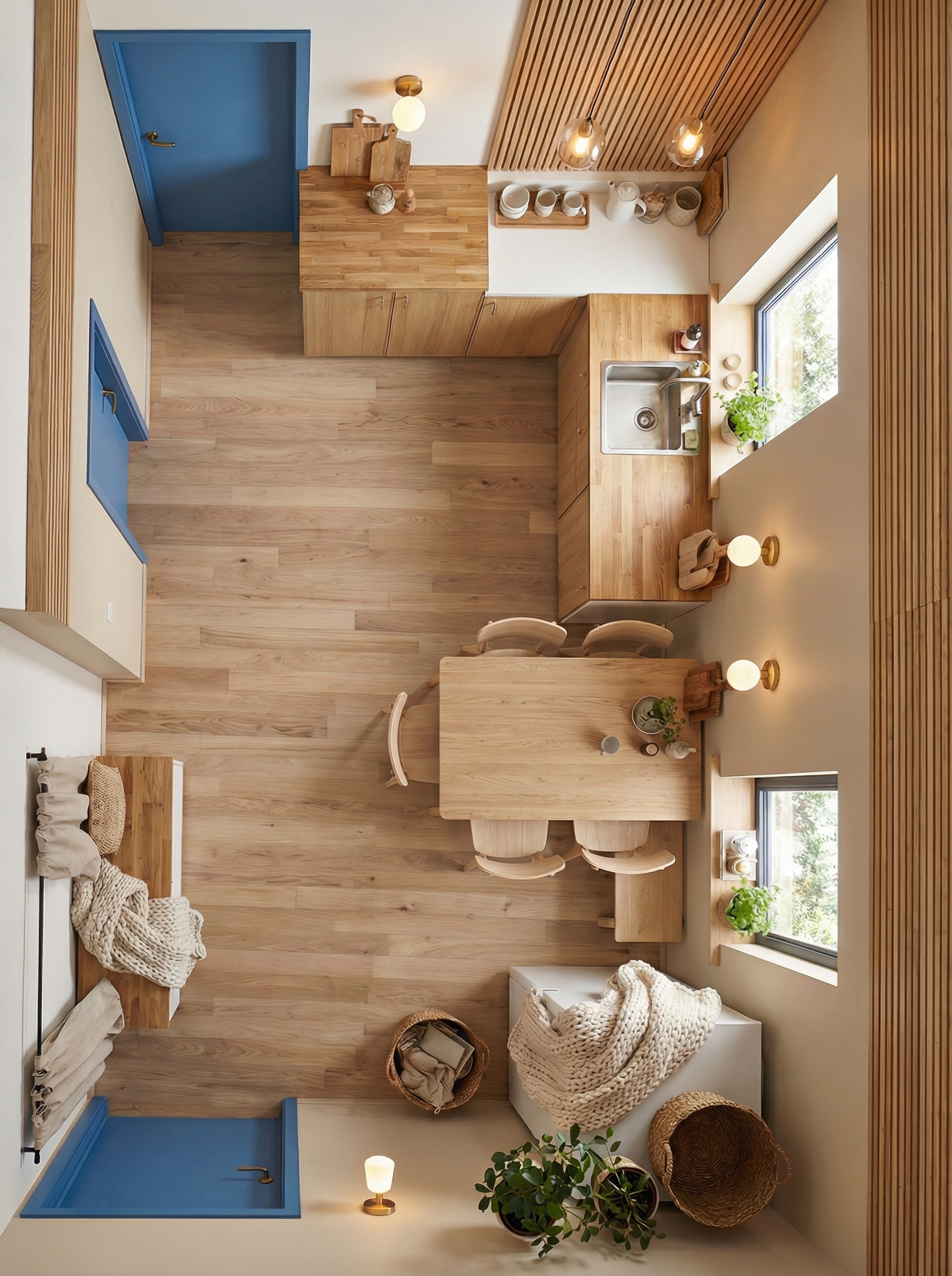 Дизайн кухни в стиле Хюгге — фото интерьера от нейросети RoomGPT