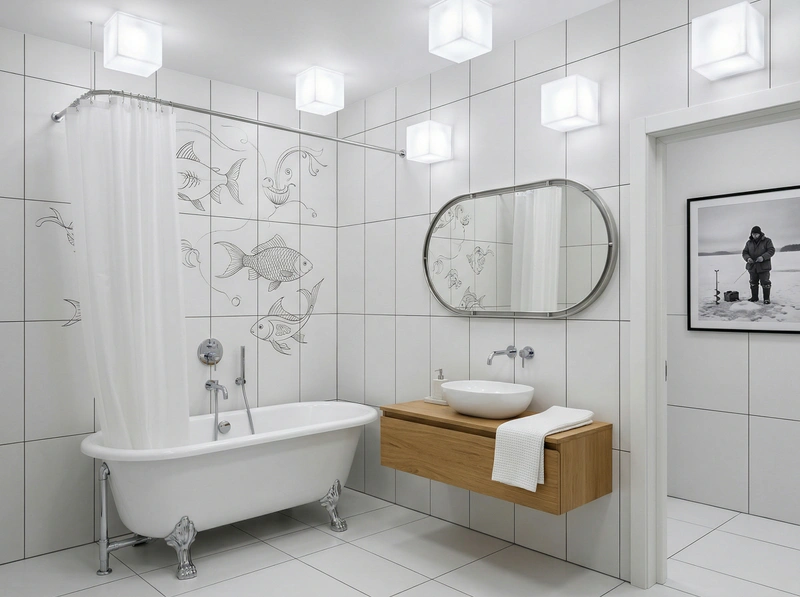 Дизайн ванной в стиле Минимализм — фото интерьера от нейросети RoomGPT