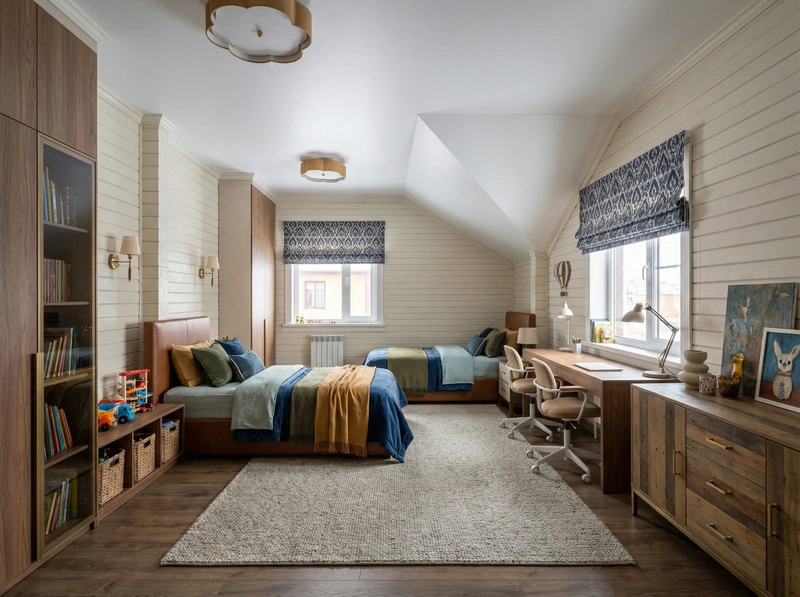 Дизайн интерьера в стиле Эклектика — Детская от нейросети RoomGPT