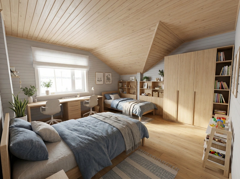 Дизайн интерьера в стиле Сканди — Детская от нейросети RoomGPT