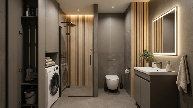 Дизайн ванной в стиле Хюгге — фото интерьера от нейросети RoomGPT