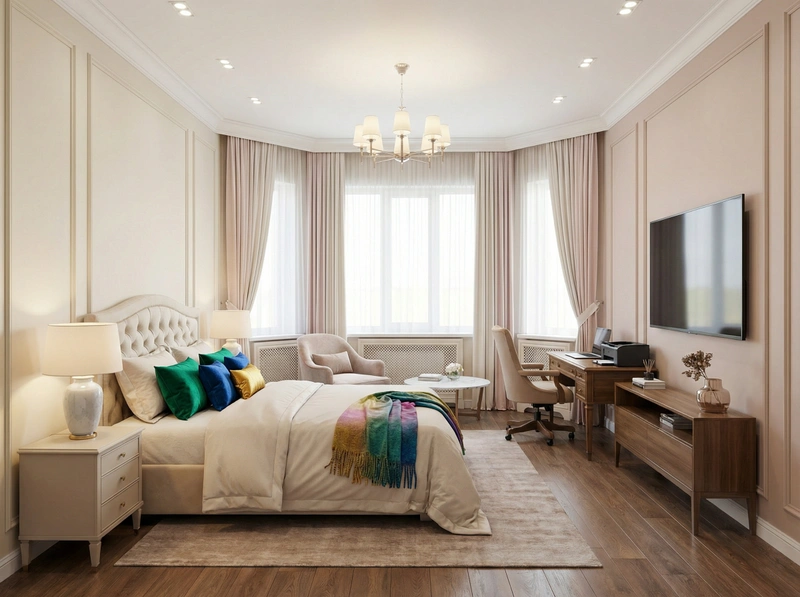 Дизайн интерьера в стиле Классика — Спальня от нейросети RoomGPT