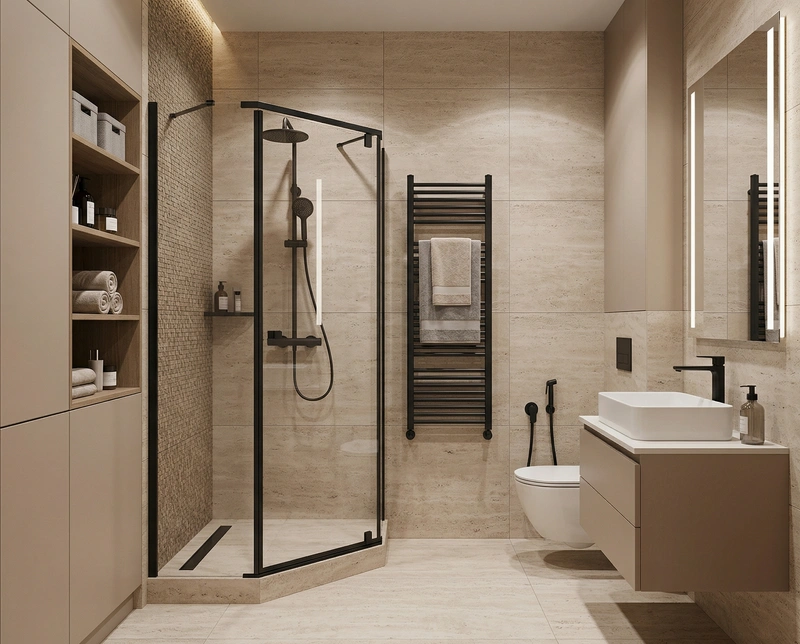 Дизайн ванной в стиле Минимализм — фото интерьера от нейросети RoomGPT