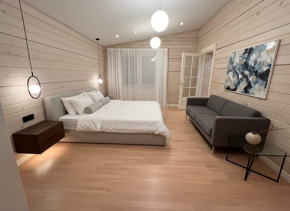 Дизайн спальни в стиле Минимализм — фото интерьера от нейросети RoomGPT