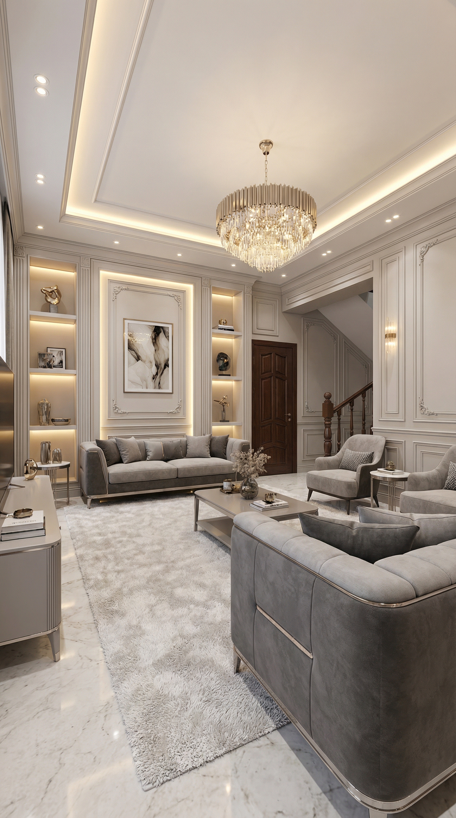 Дизайн гостиной в стиле Классика — фото интерьера от нейросети RoomGPT