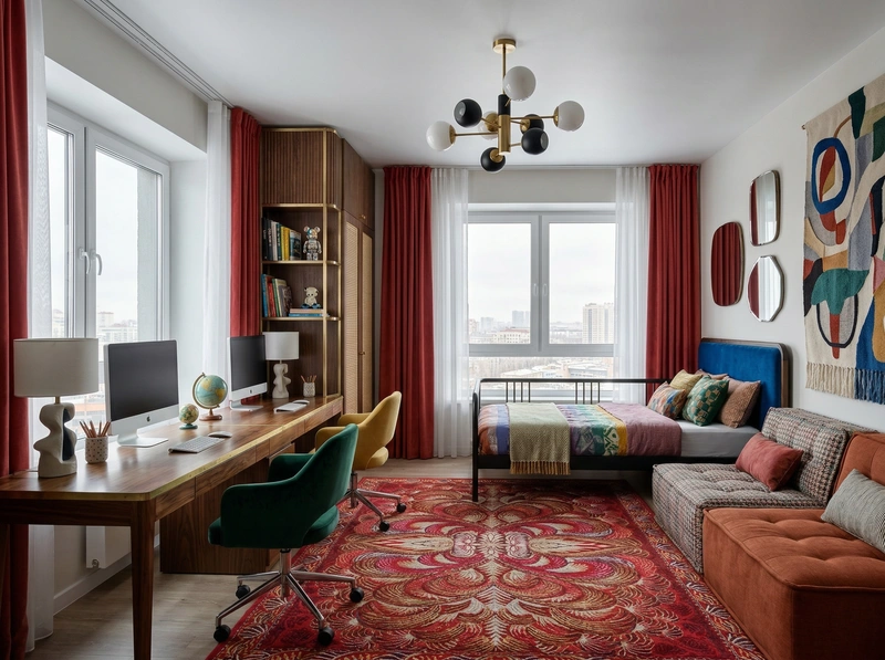 Дизайн интерьера в стиле Эклектика — Детская от нейросети RoomGPT