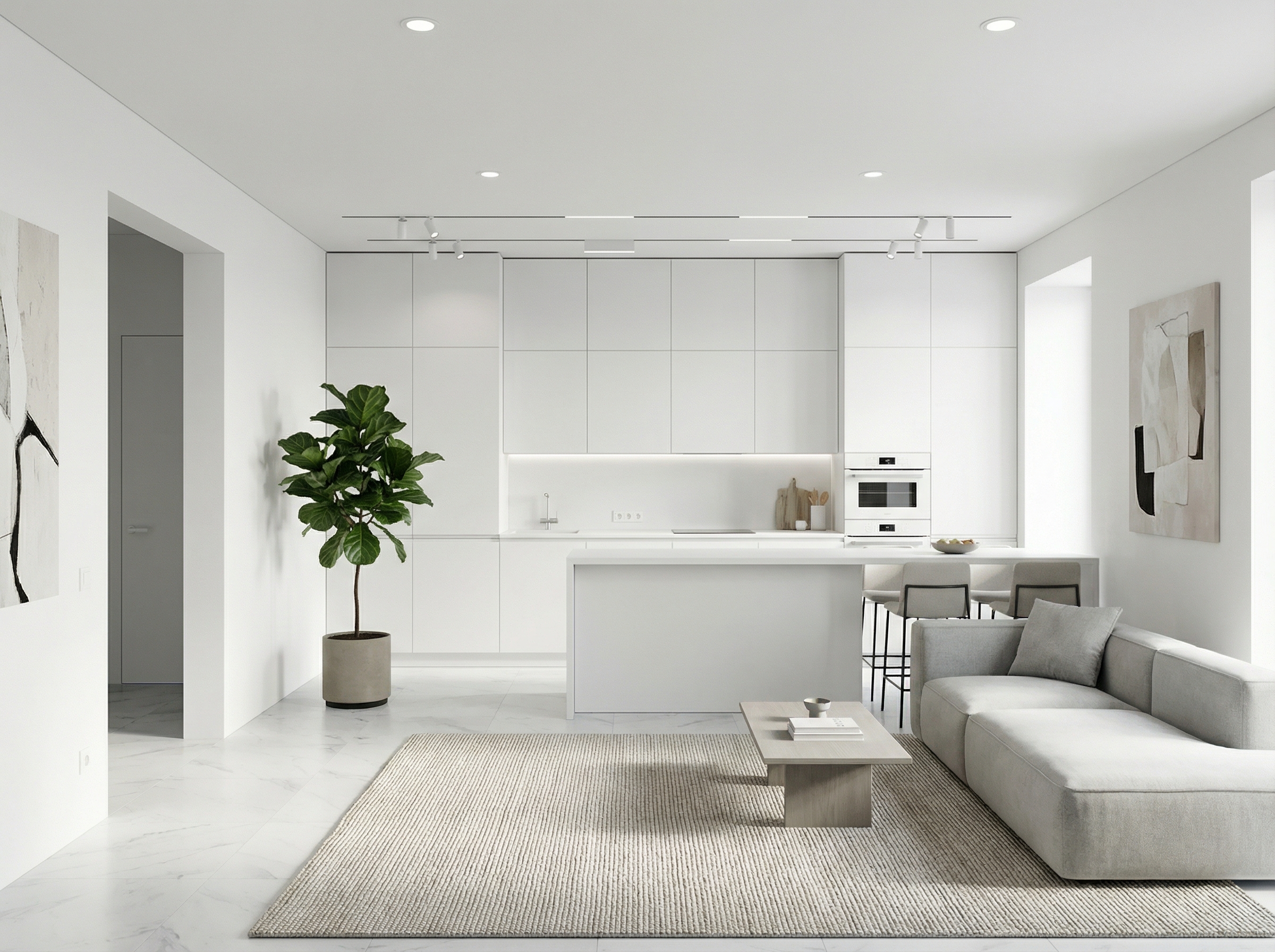 Дизайн гостиной в стиле Минимализм — фото интерьера от нейросети RoomGPT